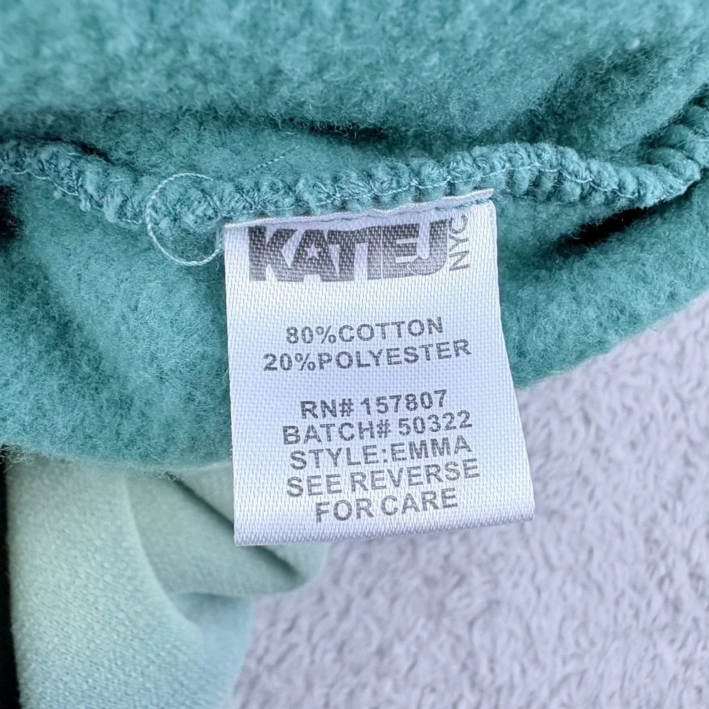 KatieJ NYC Emma Oversized Washed Sweatpants TWEEN XL Green Blue Ombre Dip Dye